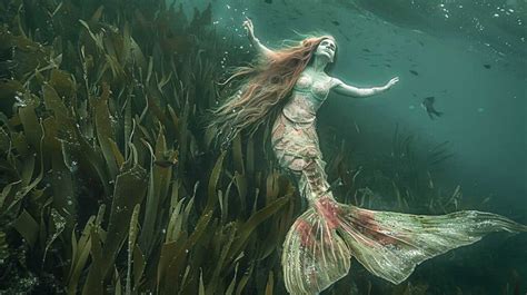 Scène d'un film fantastique avec une sirène et un humain
