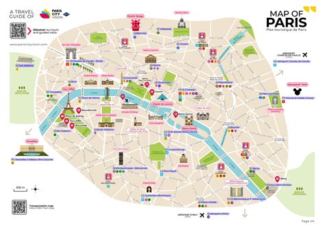 Carte touristique des attractions locales autour d'un gîte