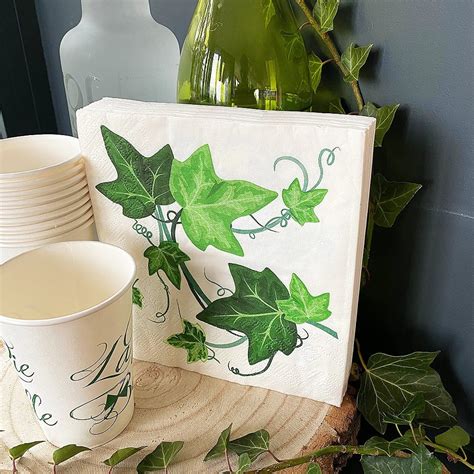Serviettes en papier motif lierre