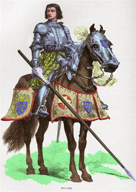 illustration d'un chevalier sur un grand destrier médiéval