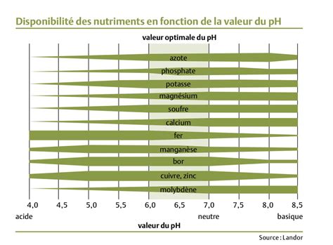 Tableau des éléments nutritifs des plantes