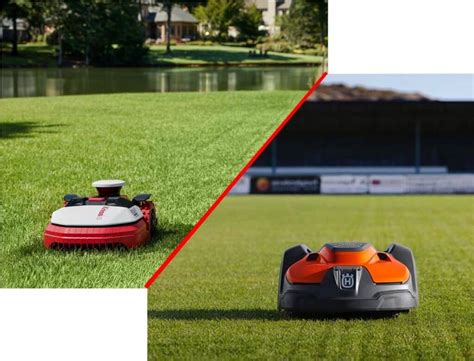 Comparaison visuelle : robot tondeuse grand public vs robot tondeuse professionnel