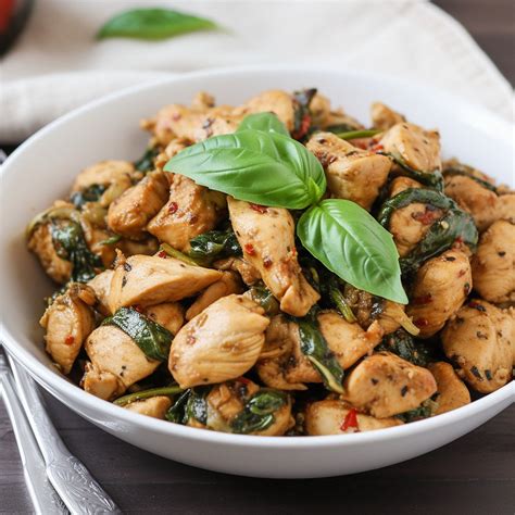 Plats méditerranéens avec du basilic frais