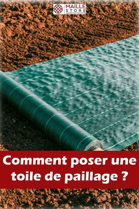 Schéma d'installation d'une toile de paillage autour d'une plante