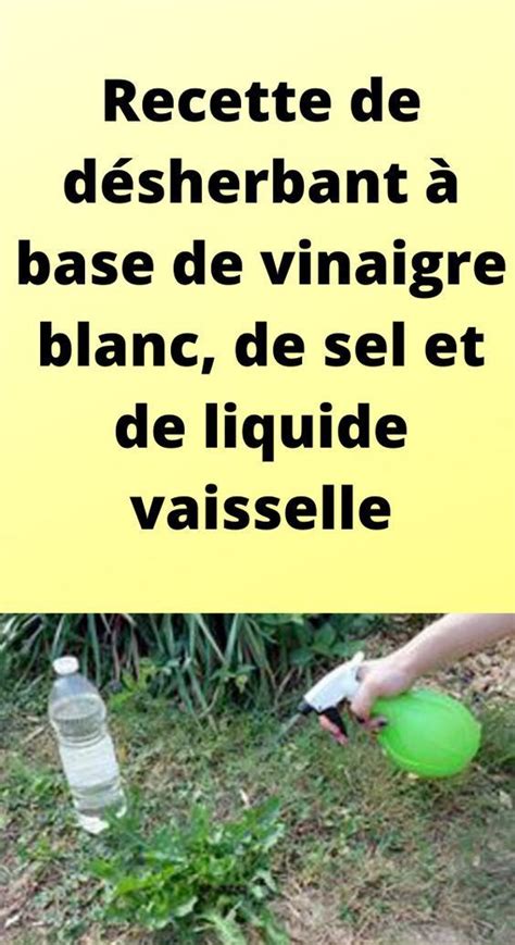 Préparation d'un désherbant à base de vinaigre blanc et savon liquide