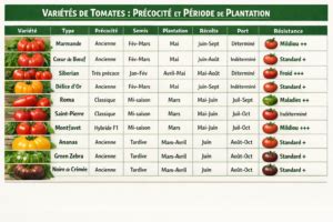 Tableau comparatif des variétés de bougainvilliers