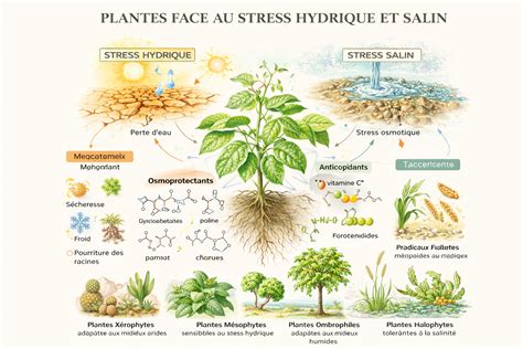 Illustration des signes de stress hydrique sur les feuilles de citronnier
