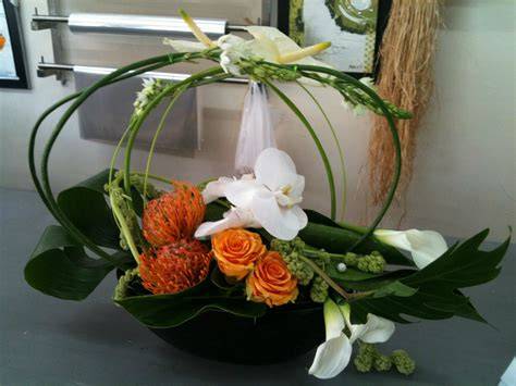 Exemple de composition florale inspirée de l'Art Nouveau
