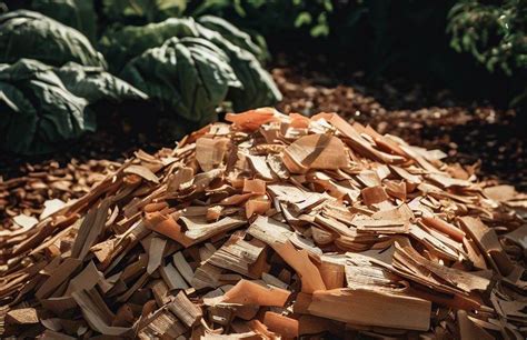 Photo montrant des copeaux de bois utilisés comme paillis dans un potager