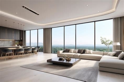 Intérieur moderne et spacieux de l'appartement Les Hortensias
