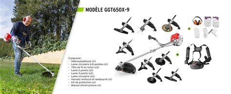 Diagramme des accessoires interchangeables de la Greencut GGT650X