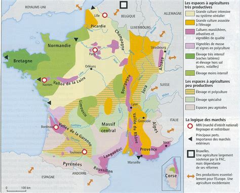 Carte des zones agricoles du Rhône