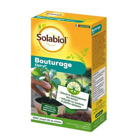 Photo du flacon d'hormone de bouturage SOLABIOL avec sa seringue de dosage