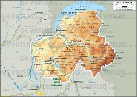 Carte de la Haute-Savoie avec Annecy mise en évidence