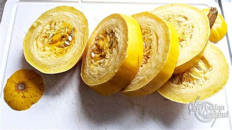 Schéma montrant la coupe d'une courge spaghetti