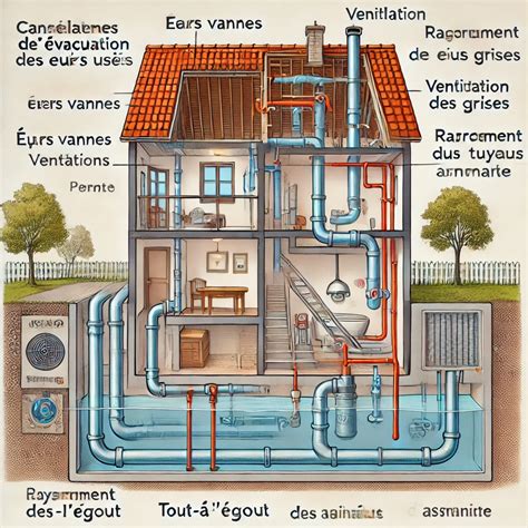 Illustration d'un système d'évacuation complet