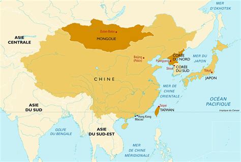 Carte de la distribution naturelle du Weigelia en Asie orientale