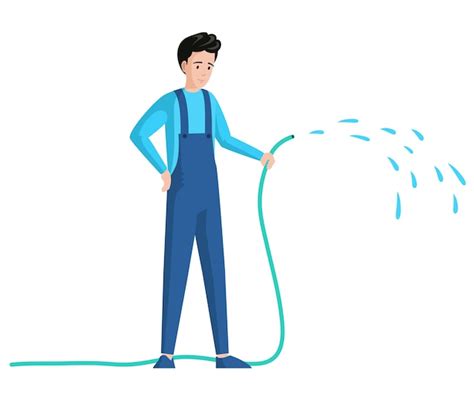 illustration d'une personne arrosant son jardin avec différents types de tuyaux