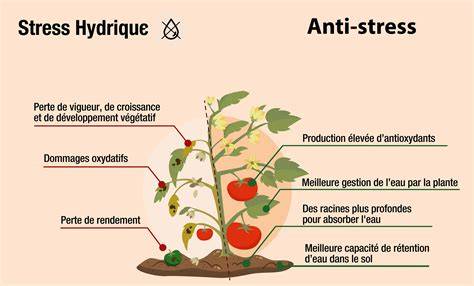 Schéma des effets du stress abiotique sur une plante