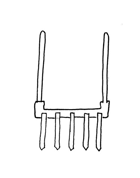 Dessin technique d'une grelinette en action
