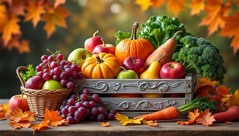 Légumes frais de saison disposés sur une table en bois