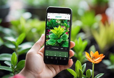 Téléphone avec application de reconnaissance de plantes