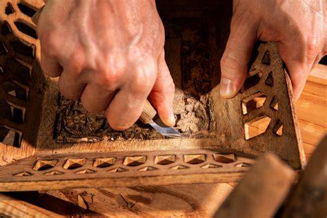 symboles abstraits du bois et de l'artisanat