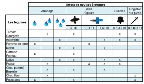 Comparaison des différents types de goutteurs