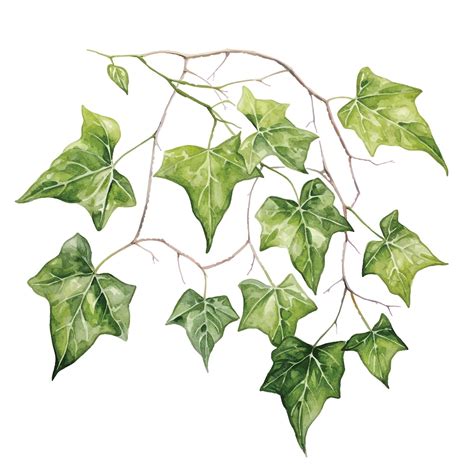 Illustration botanique de différentes variétés de feuilles de lierre