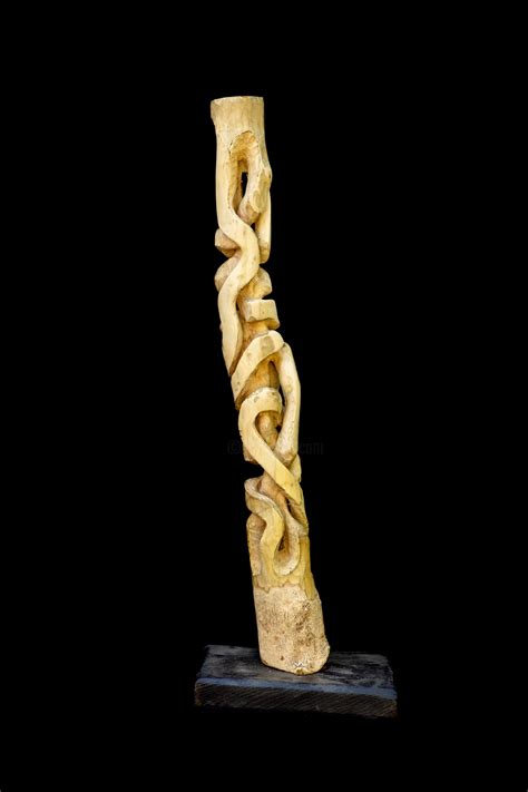 Plan rapproché d'une sculpture en bois de lierre aux formes entrelacées et naturelles