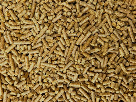 Détail texturé des granulés de paille et effets de particules dans l'usine