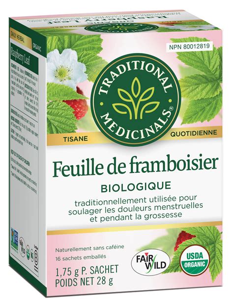 tasse de tisane de feuilles de framboisier
