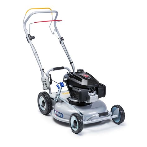 Tondeuse thermique tractée mulching en action