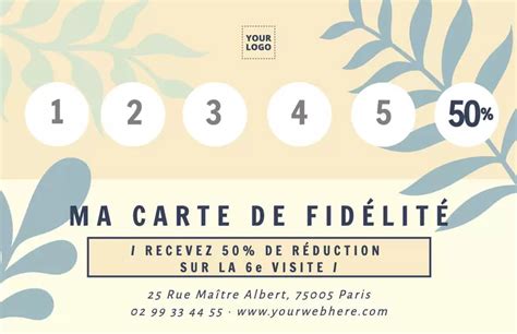Exemple d'une carte de fidélité ou e-carte