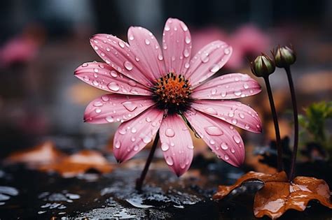 Fleurs d'abricotier sous la pluie