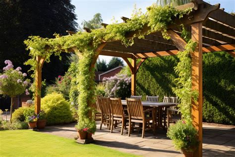Plantes grimpantes à fleurs jaunes sur une pergola