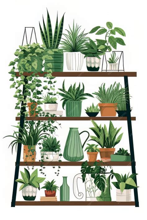 Illustration d'un jardin intérieur avec différentes plantes et systèmes d'éclairage