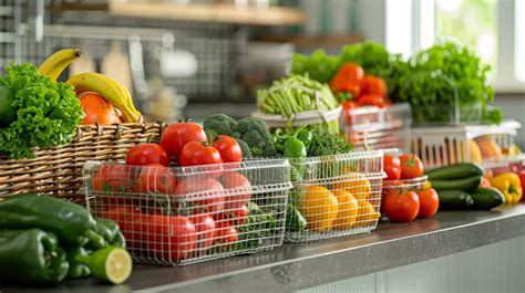 légumes organisés dans une cuisine