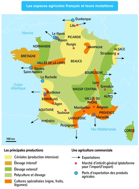 Carte des principales zones de production de luzerne en France