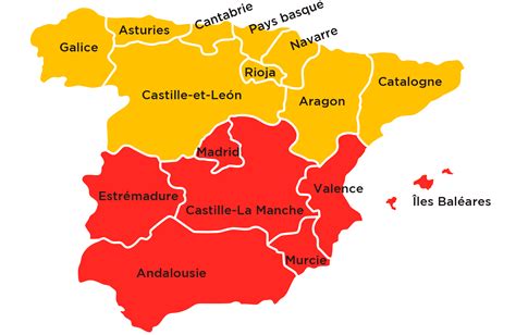 Carte de l'Espagne mettant en évidence les régions d'Alicante et Murcie
