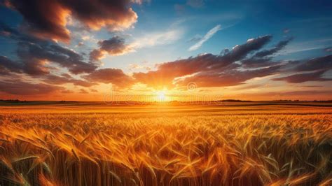 Illustration d'un champ de miscanthus au soleil couchant