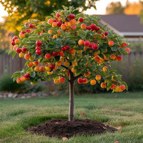 Arbre fruitier en pleine floraison dans un jardin