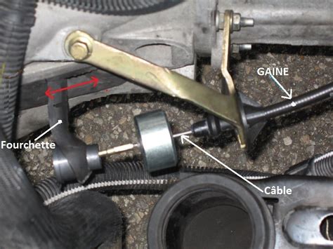 Détail de l'embout de câble d'embrayage