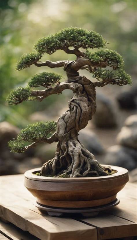 Un bonsaï soigneusement taillé dans un jardin zen