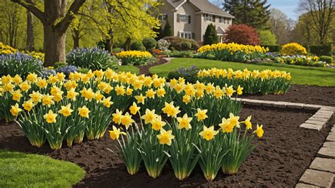 Jonquilles en pleine floraison dans un jardin printanier