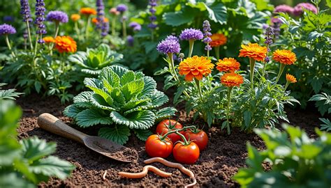 Plan de jardinage avec plantes compagnes