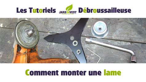 Schéma de montage d'une lame de débroussailleuse