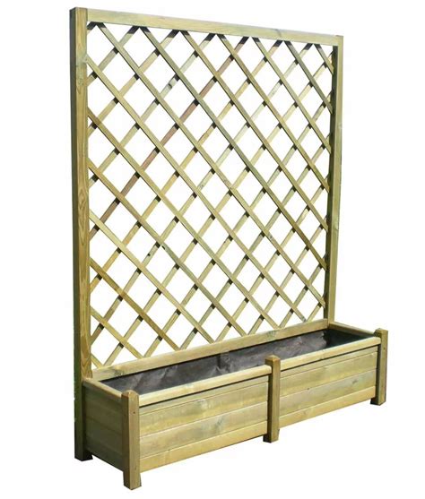 Jardinière en bois avec treillis