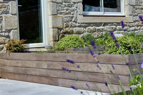 Jardinière muret en bois empilable