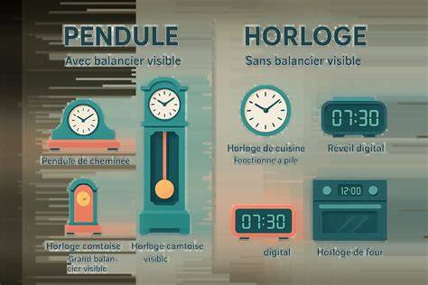 Comparaison visuelle entre horloge analogique et horloge numérique